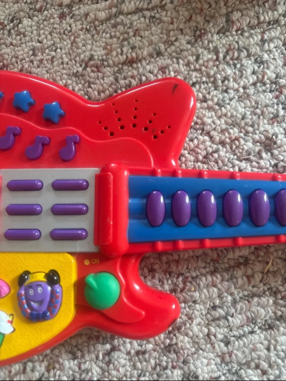 The Wiggles Vintage Red and Yellow Kids Musical Guitar Toy - Interactive Buttons